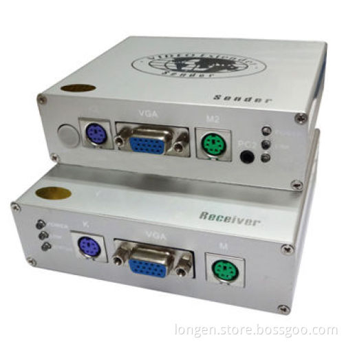 KVM extender, 0 to 100m transmission distance, extends keyboard, mouse/video ports on computer